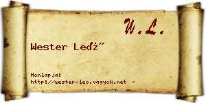 Wester Leó névjegykártya